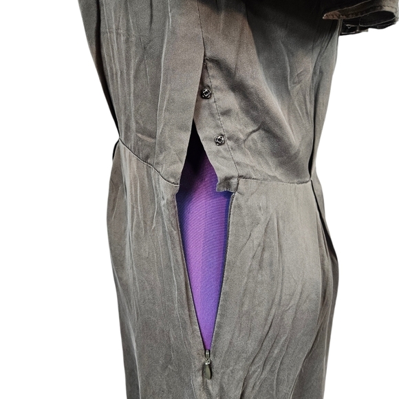 Banana Republic Olive Green 100% Silk Off the Shoulder Mini Dress Size 0 Q60 - Picture 5 of 11